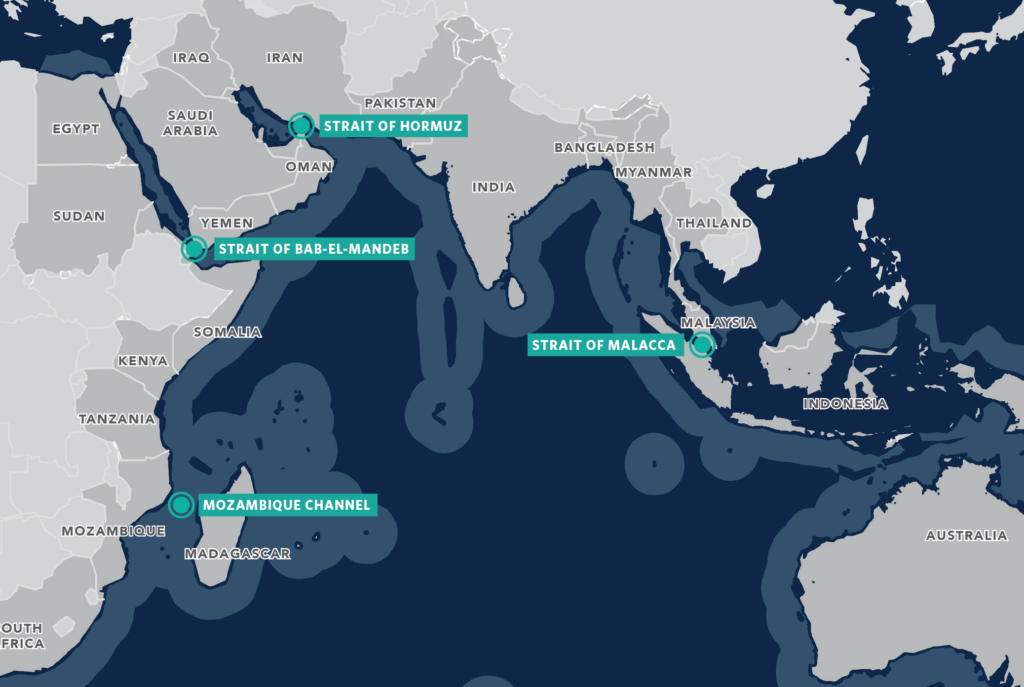 Indian ocean chokepoints major Chokepoints in Indian Ocean